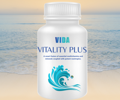 Bottle of VIDA Vitality Plus Supplements